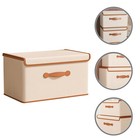  Foldable Fabric Storage Baskets Clothes Organiser Book Organizer