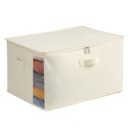 Large Canvas Comforter Storage Bags Closet Organizer for Clothes Sweater Clot...