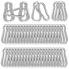 120-Pack M6 Heavy-Duty Galvanized Steel Spring Snap Hooks Carabiners 2.36"