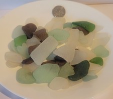 Nice Lot of Genuine Natural Sea Glass Quarter-Sized Or Larger Mid-Atlantic