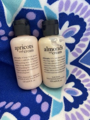 PHILOSOPHY APRICOTS/almond Shampoo, Shower Gel & Bubble Bath  4 oz NEW H67