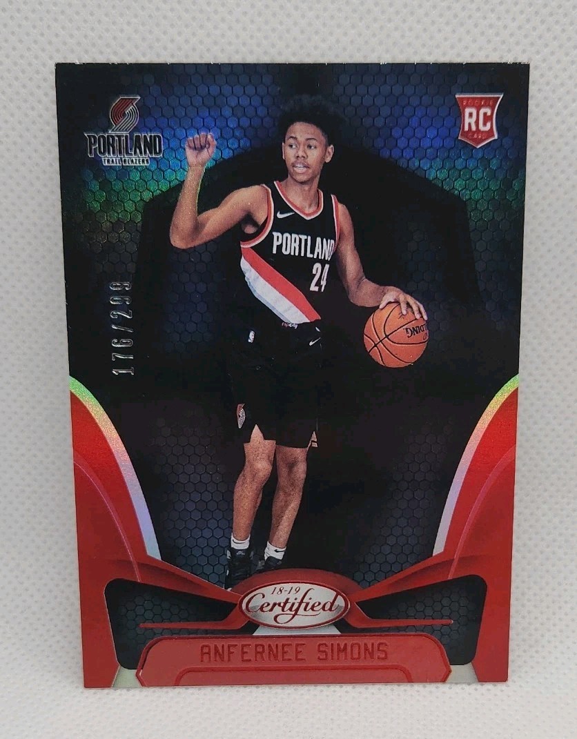 2018-19 Panini Certified - Anfernee Simons #174 Mirror Red /299 (RC)