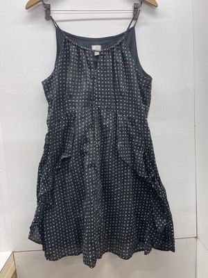 Converse One Star Black Strappy Ruffle Dress With White Star Print Sz L