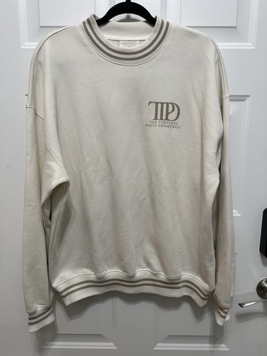 Taylor Swift TTPD Tortured Poets Cream Pullover Crewneck Sweatshirt Small (297) - 第 1/8 張圖片