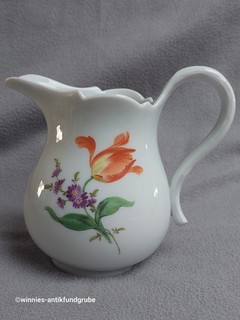 Meissen Creamer Large New Cutout Colourful Flower H 9.5cm