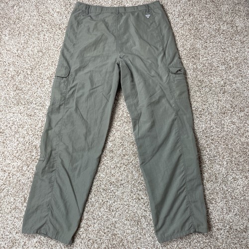 Columbia PFG Cargo Pants Women’s Large Ripstop Green Waist Belt Loops Fishing - Picture 8 of 10