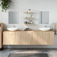 Vidaxl 6-Tlg. BadmöBel-Set Eichen-Optik Holzwerkstoff Neu