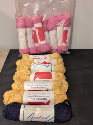 Vintage Brentwood Yarn Blackstone Acrylic 15 Skeins 