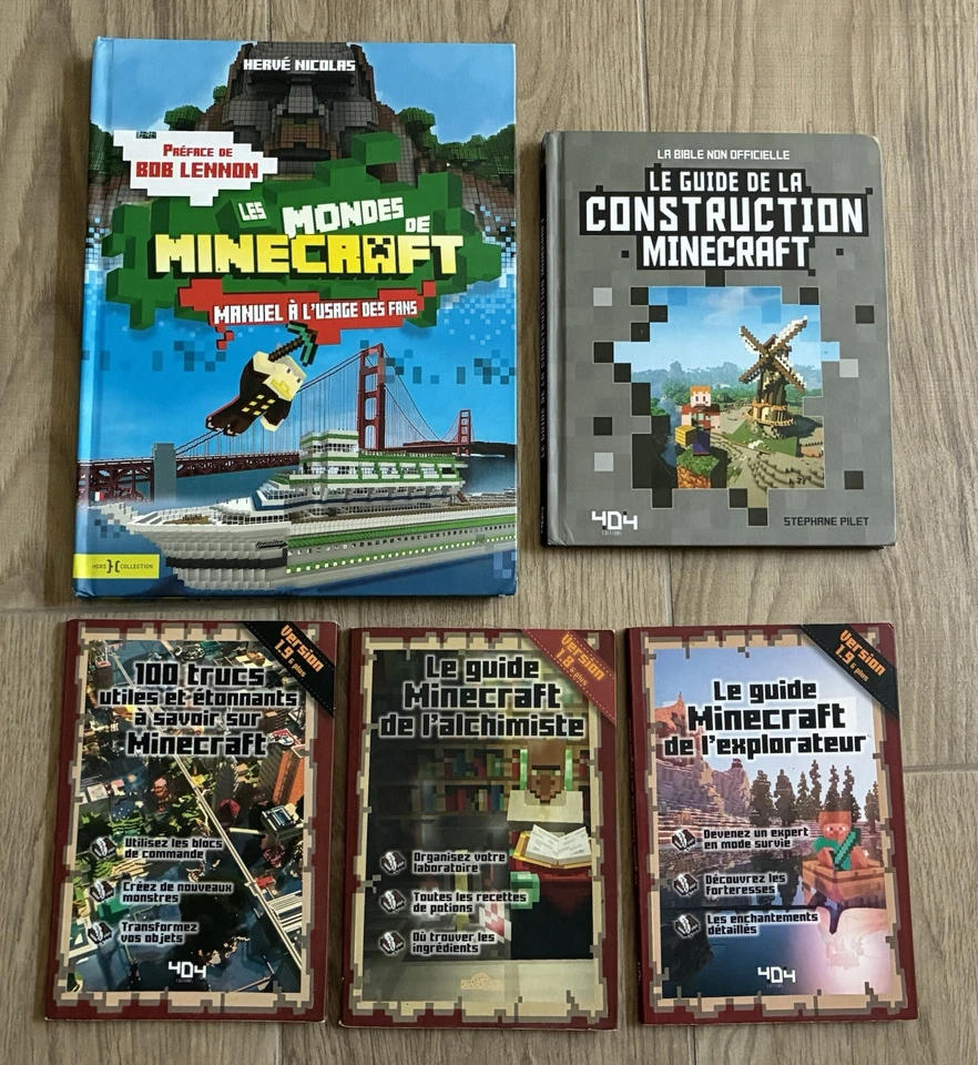 Lot 5 Livres Guides MINECRAFT Jeu Vidéo Construction Mondes Manuel Français - Photo 1/4
