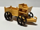 Vintage 1982 Fisher-Price Little People Yellow Gold Wagon Buckboard