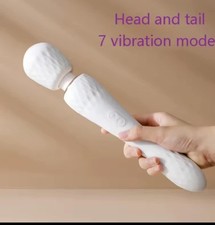 Double Delight Wand Massager, Personal Massager with Powerful Vibration - White