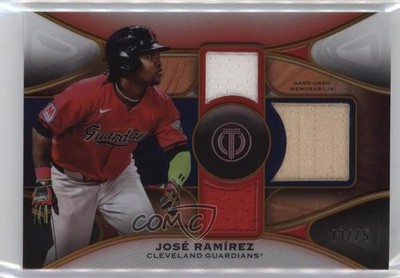 2025 Topps Tribute Triple Relics Gold 13/75 Jose Ramirez José Ramírez 1i3m
