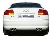 FOX Duplex Komplettanlage ab Kat. je 2x80mm Audi A8 4E 3.7l 4.2l langer Radstand