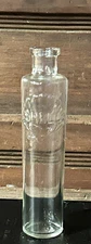 RARE! Early Antique Logo SHELL Motor/Battery Oil Bottle Small 6.5" T Clear Glass