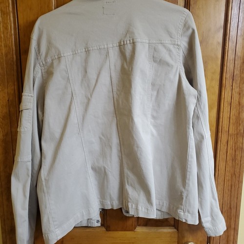 Kensie Jeans Lightweight Zip-Up Utility Jacket Womans Sz XL Pockets Beige - Picture 10 of 14