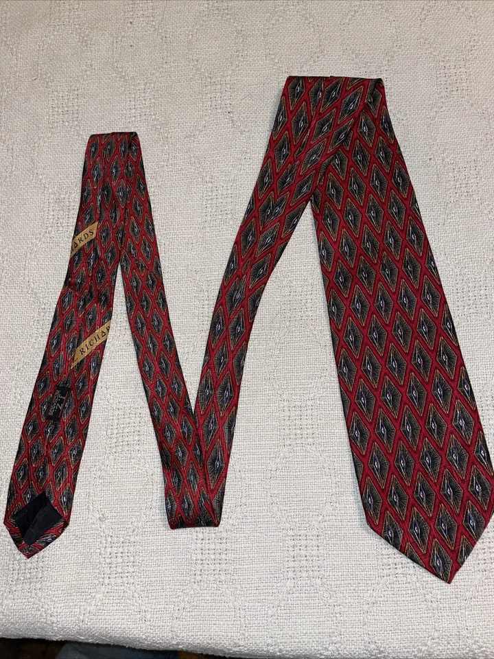 J.Z. Corbata de vestir Richards para hombre talla 57” 4” roja geométrica negocios formal ciudad Foto 4 de 4