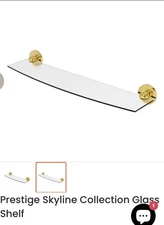 Allied Brass 24” Glass Shelf Prestige Skyline Polished Brass P1033/24-PB