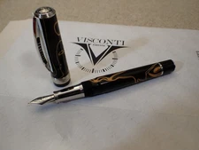 Visconti Manhattan Magma LP fountain pen 23kt Pd M nib MIB ... H