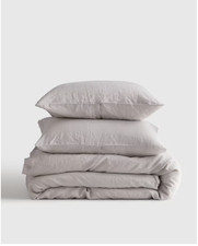 NWOT QUINCE EUROPEAN LINEN FULL / QUEEN DUVET COVER SET LIGHT GREY 100 FLAX