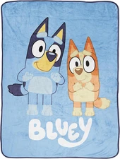 Jay Franco Bluey and Bingo Kids Throw Blanket - Plush 46" X 60" Toddlers Fade Re
