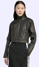 Adidas Firebird Pleather Vegan Leather Look Zippered Jacket New Nwt XL