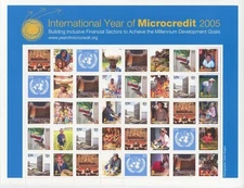 UN 2005 INTERNATIONAL YEAR OF MICROCREDIT SHEET SCOTT 857a MNH (S-9)