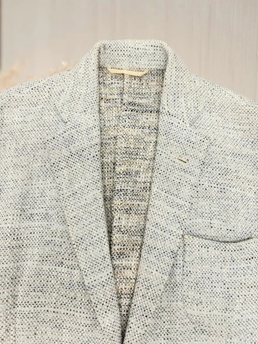 G. English Jacket For Man Blue Special Texture Single Breasted With 3 Pockets image 5