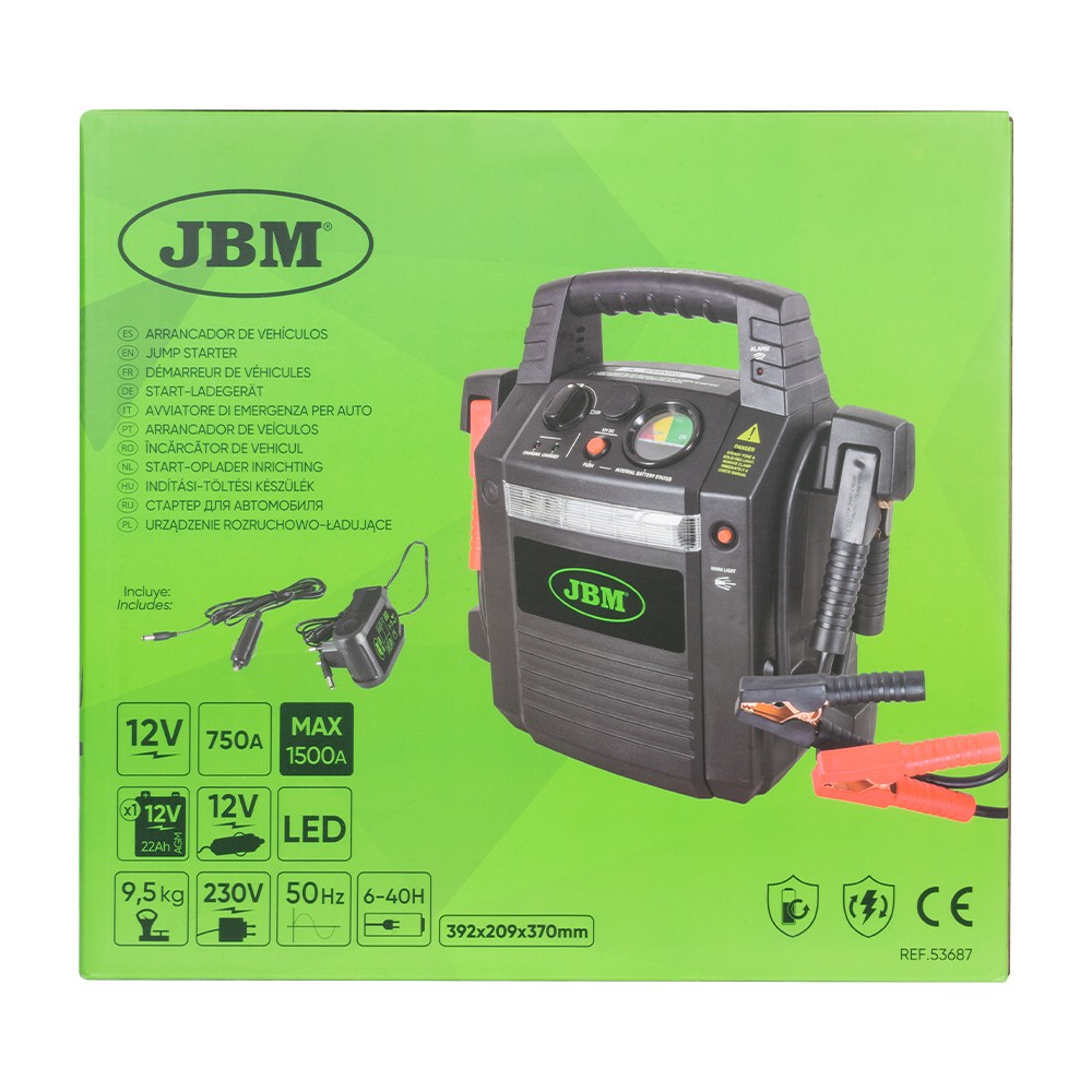 Jbm 53687 Starter Avviatore di Emergenza Booster Professionale per Auto 12V - Miniatura 6