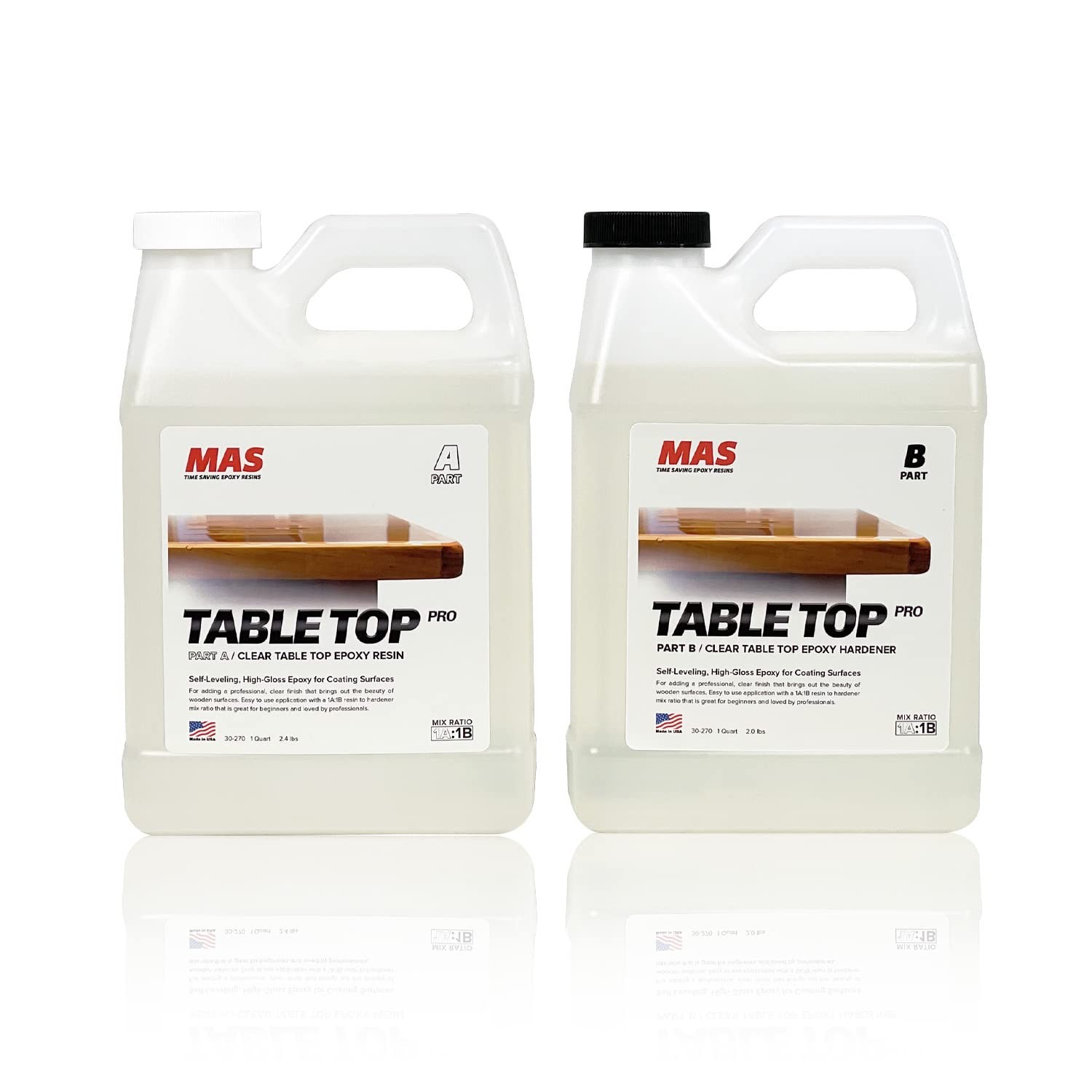 Epoxies Table Top Pro Epoxy Kit 2-Quart (1-Quart Part A + 1-Quart Part B) Cry...