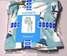 Carter's Holiday Snowman 2pc PJ SET Long Sleeve Pants Toddler Sz 2T NEW
