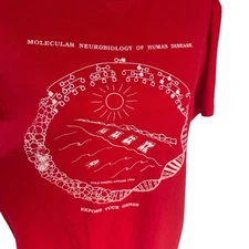 Vtg Hanes Cold Spring Harbor Laboratory 80s Molecular Neurobiology red tshirt 