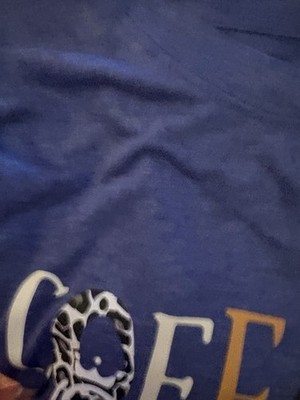 Women's Blue Coffee Queen TShirt Large Soft Casual Short Sleeve