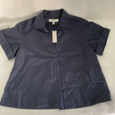 NWT Banana Republic Women's size S cotton shirt Navy Blue