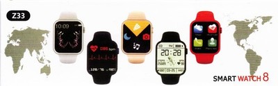 2 StückSmartwatch 8 mit Telefonfunktion Sprachassistent Schrittzähler Fitnessuhr