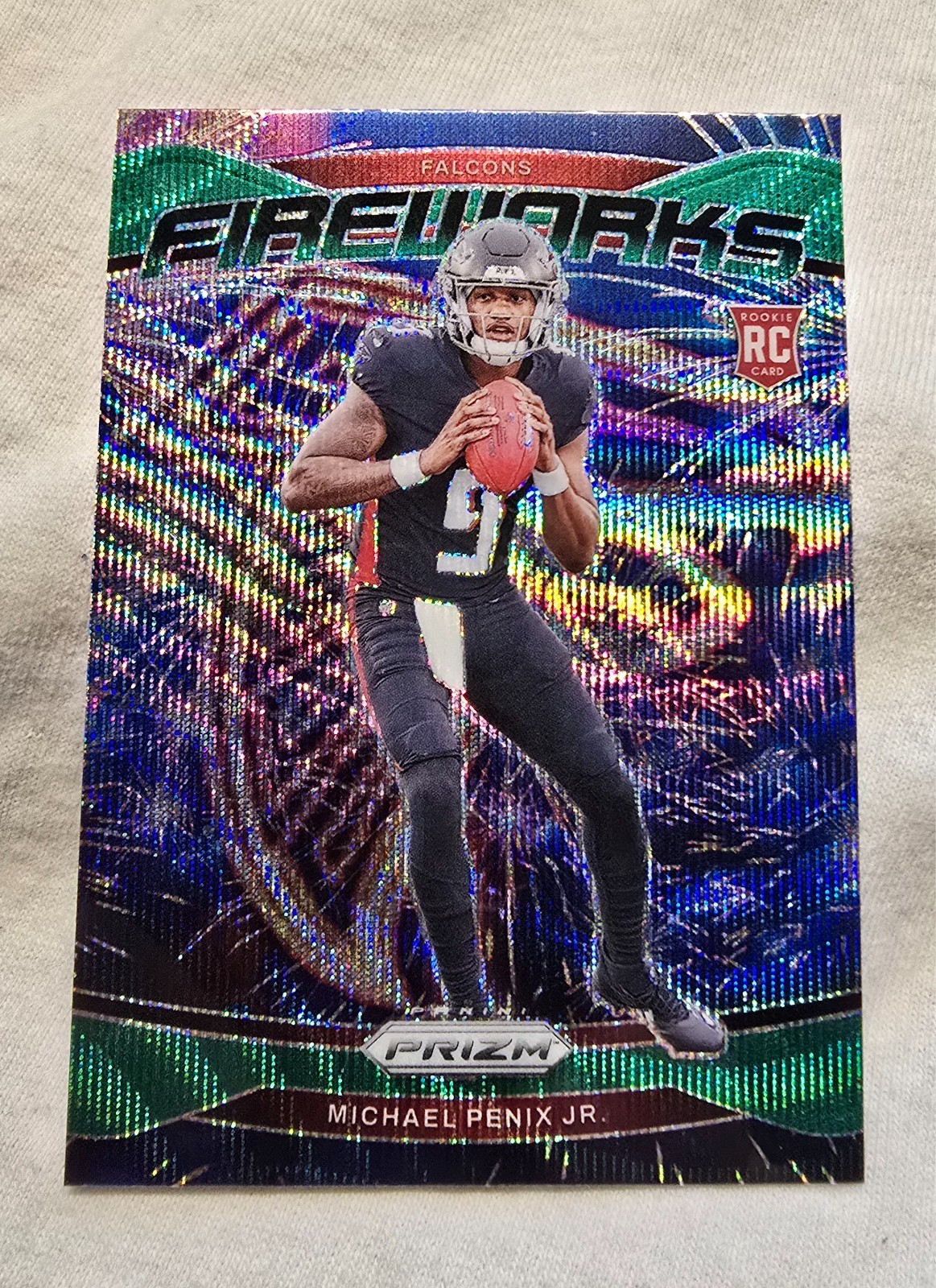 2024 Prizm Michael Penix Jr. Fireworks Wave Green Prizm #16
