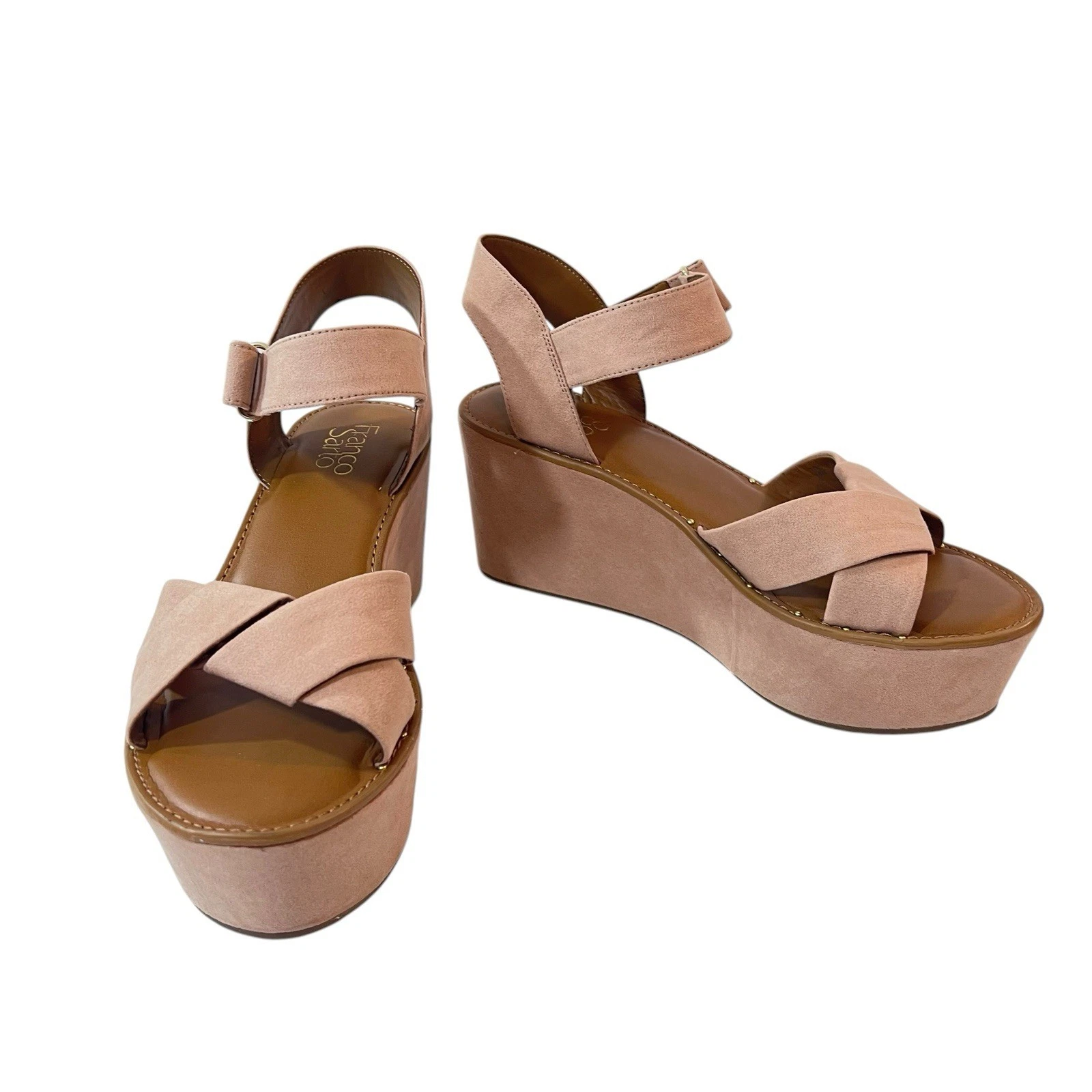 Franco Sarto Jake Wedge Platform Sandals Womens Size 7.5 New Heel Height 4”
