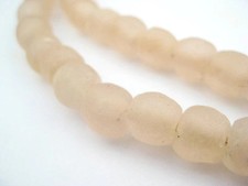 Rose Recycled Glass Beads 9mm Ghana African Sea Glass Pink Round Large Hole