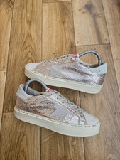 GOLDEN GOOSE HI STAR LEATHER SNEAKERS SIZE 39 EU, 8.5 US, 6 UK