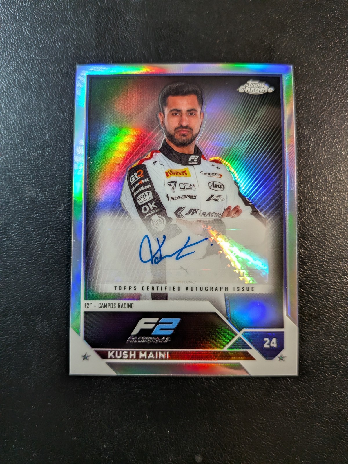 2023 Topps Chrome Formula 1 F1 Kush Maini Refractor Auto Autograph #CAC-KMI