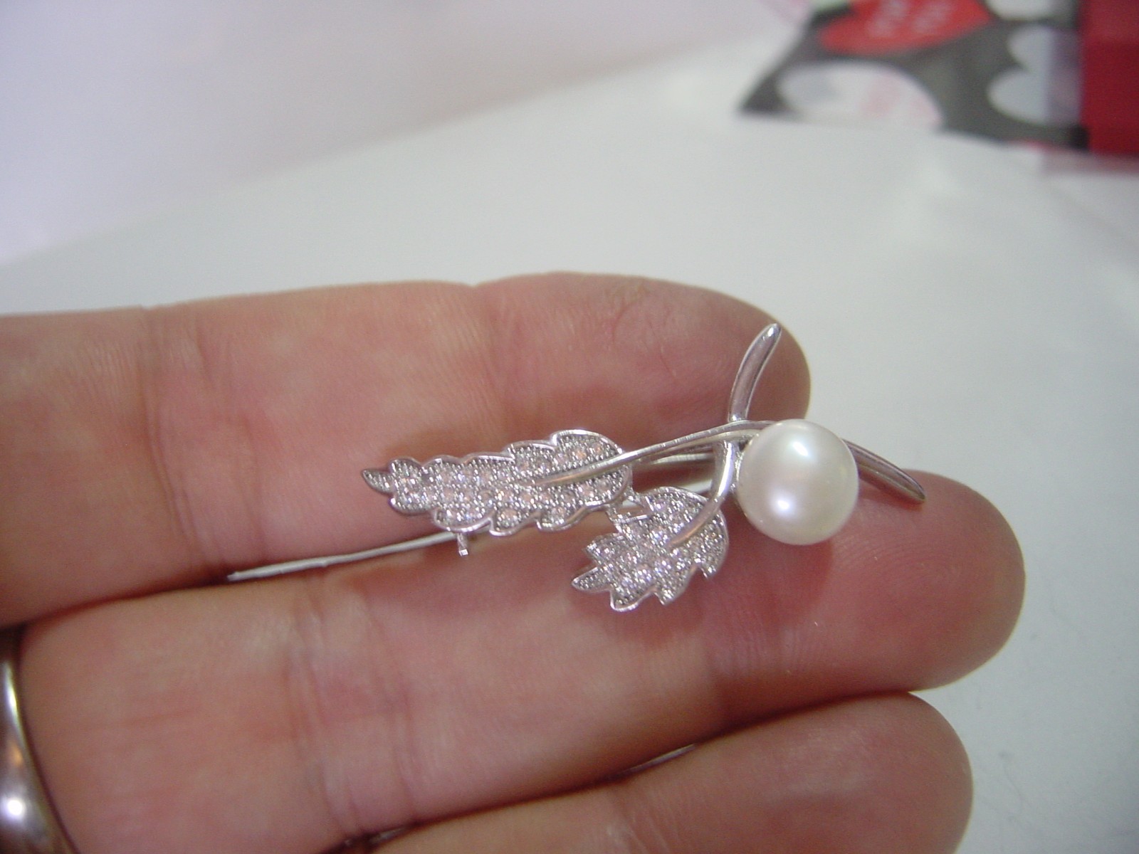 vintage solid silver hand made-pretty leaf brooch… - image 9