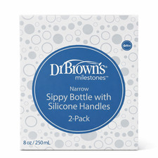 Dr. Brown'S Milestones Narrow Sippy Straw Bottle, Spill-Proof 2 Bottles