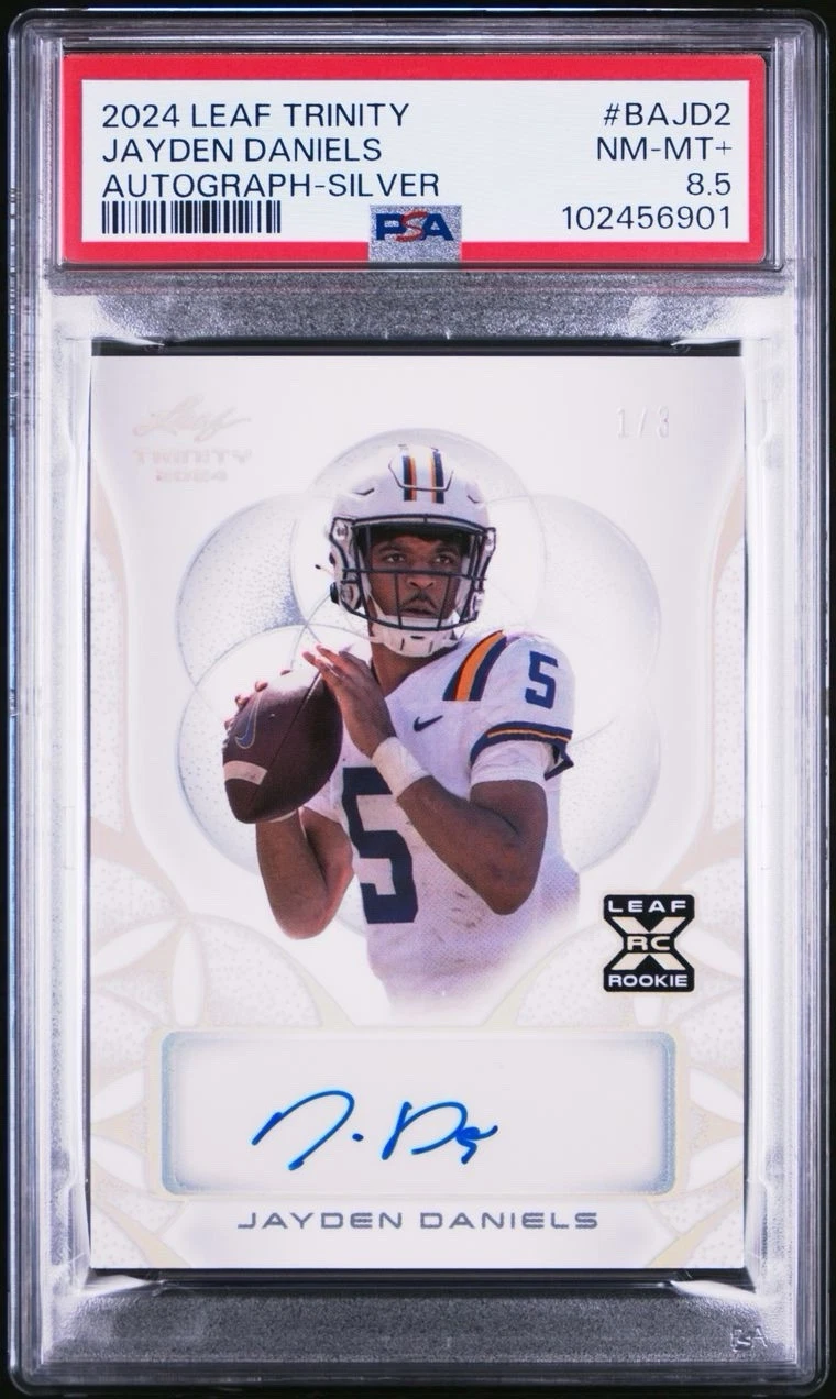 Jayden Daniels Leaf Trinity Autographs #BAJD2 Silver