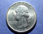 1934 Medium Motto Washington Quarter  BU+