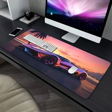 40*90cm Extra Large Gaming Desk Mat - Non-Slip Surface, HD Printed Sports Car De