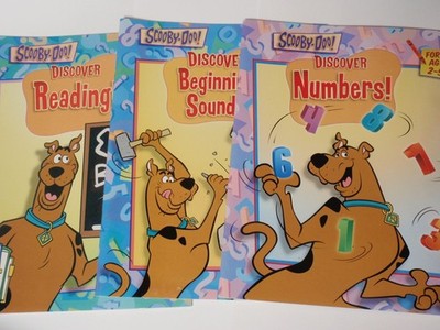 Lot 3 Scooby-Doo Ages 2-5 Workbooks: Discover Reading, Numbers, Beginning Sounds