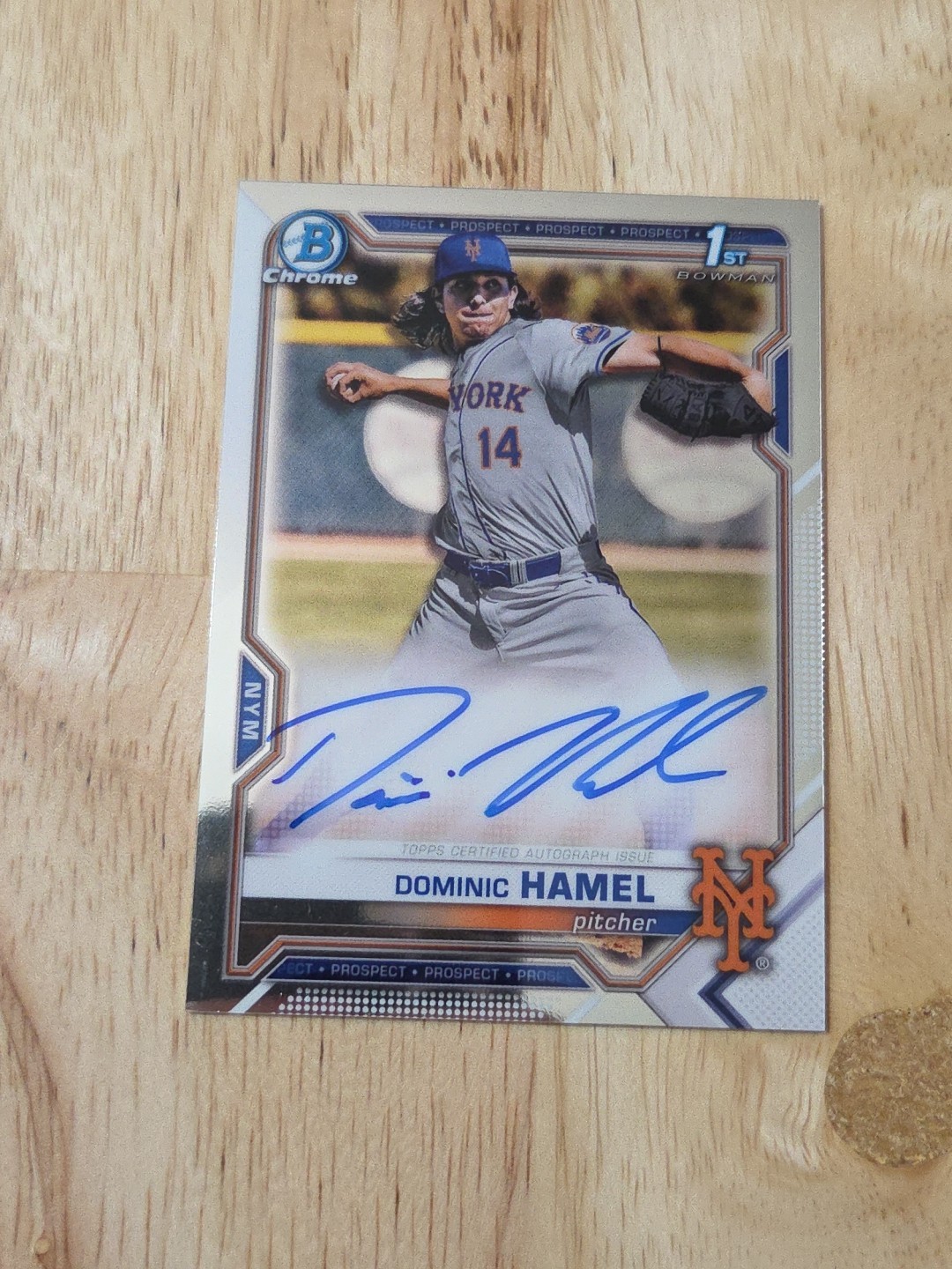 2021 Bowman Chrome DOMINIC HAMEL 1st Autograph #CDA-DH Rookie Auto Mets