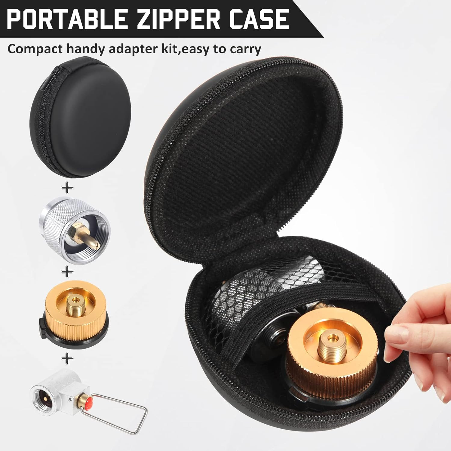 3-Piece Propane/Isobutane/Butane Refill Adapter Set - Camping Backpacking Stove 