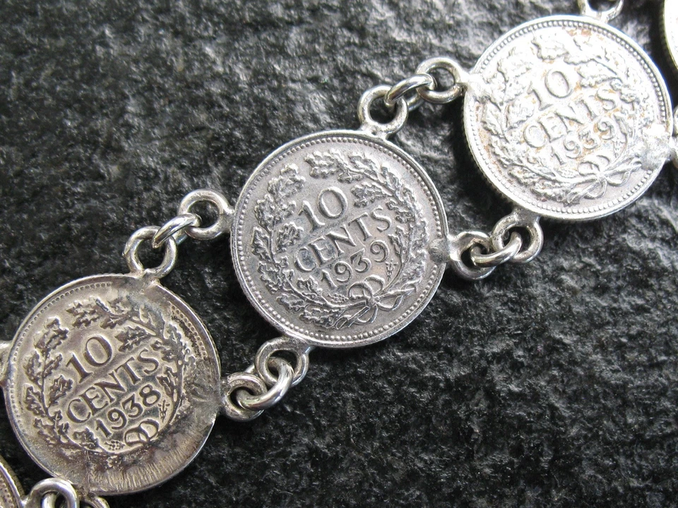 Armband Silber 835 Münzarmband mit Silbermünzen aus den Niederlanden - Bild 2 von 4