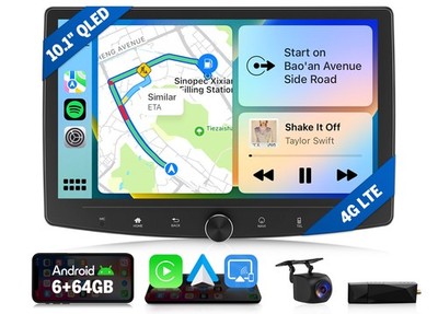 DAB+ Android Auto Autoradio 10,1'' QLED 2DIN Radio Navi CarPlay 6+64GB MirrorLink