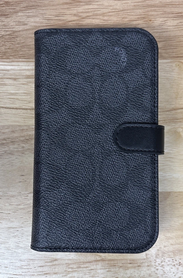 COACH Folio Wallet Case With Detachable Case For Apple iPhone 15 Pro, Charcoal - Image 2 of 4